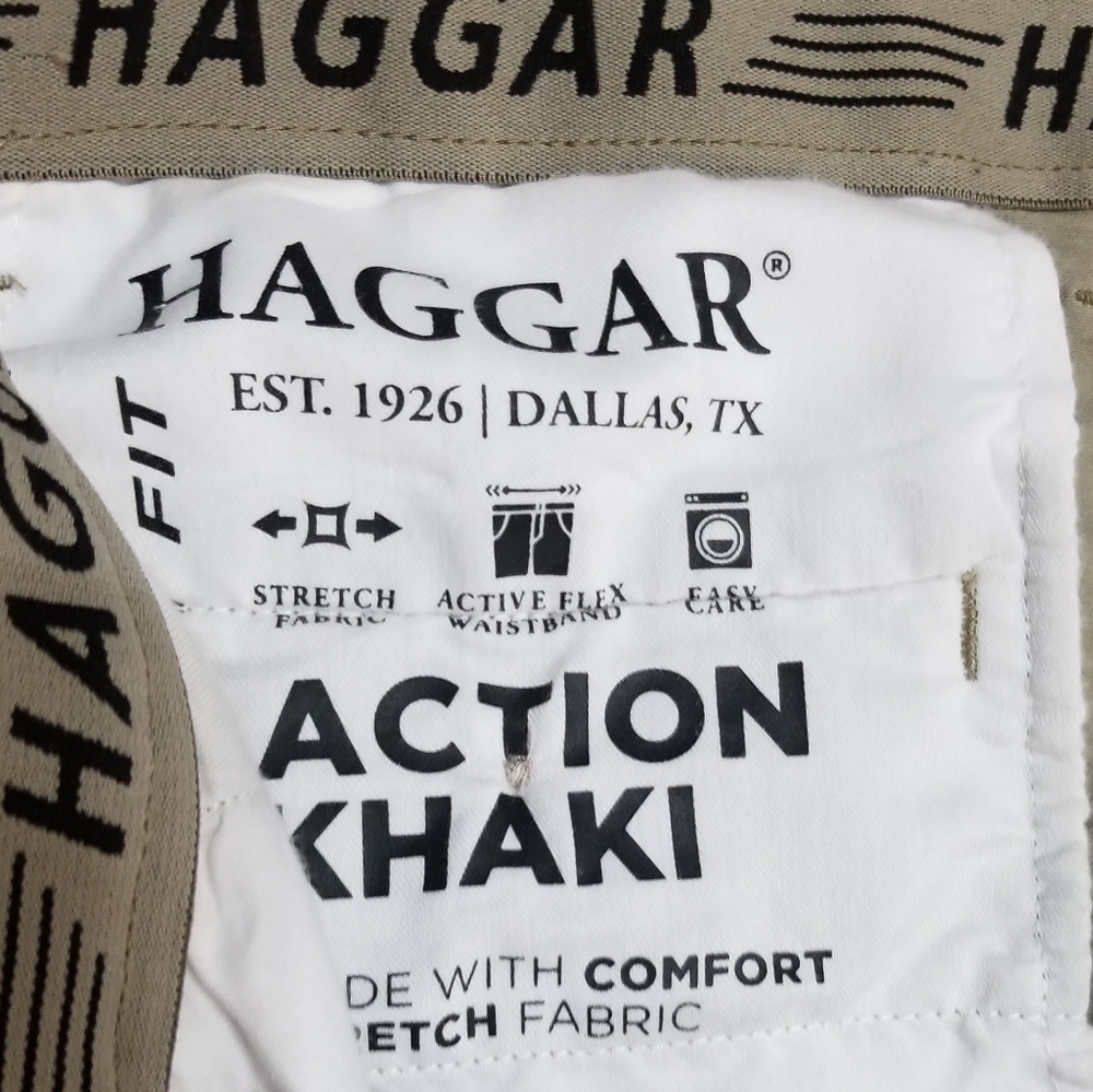 Haggar Khaki Pants with Active Flex Waistband